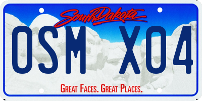 SD license plate 0SMX04
