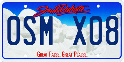 SD license plate 0SMX08