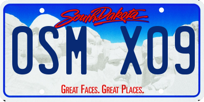SD license plate 0SMX09