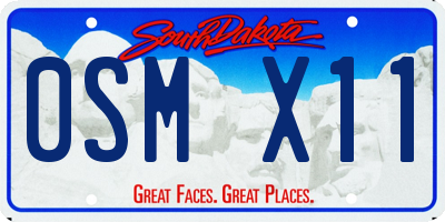SD license plate 0SMX11