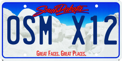 SD license plate 0SMX12