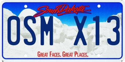 SD license plate 0SMX13