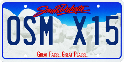 SD license plate 0SMX15