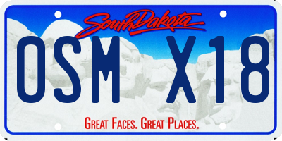 SD license plate 0SMX18