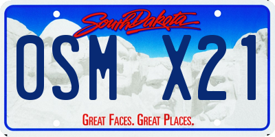 SD license plate 0SMX21