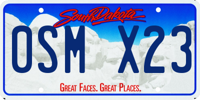SD license plate 0SMX23