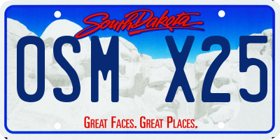 SD license plate 0SMX25