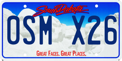 SD license plate 0SMX26