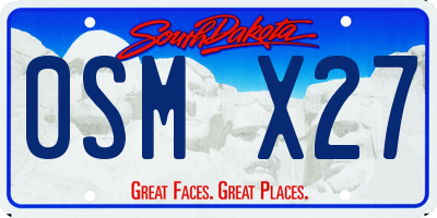SD license plate 0SMX27