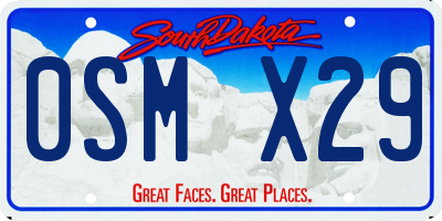 SD license plate 0SMX29