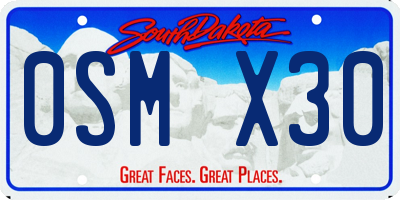SD license plate 0SMX30