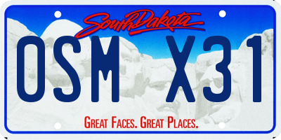 SD license plate 0SMX31