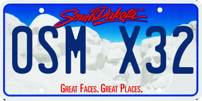 SD license plate 0SMX32