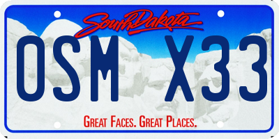 SD license plate 0SMX33