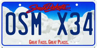 SD license plate 0SMX34