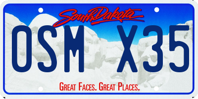 SD license plate 0SMX35