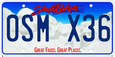 SD license plate 0SMX36