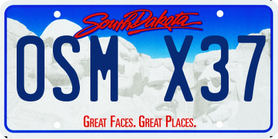 SD license plate 0SMX37