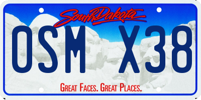 SD license plate 0SMX38