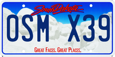SD license plate 0SMX39