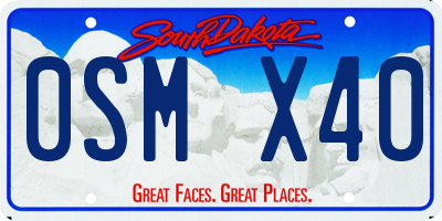 SD license plate 0SMX40