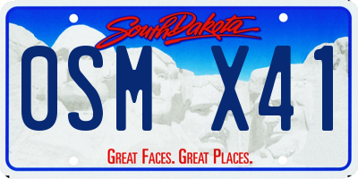 SD license plate 0SMX41