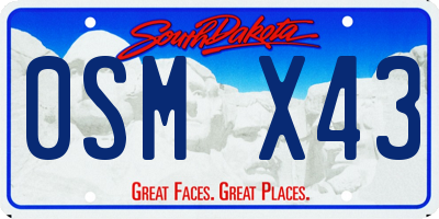 SD license plate 0SMX43