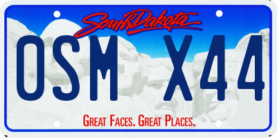 SD license plate 0SMX44