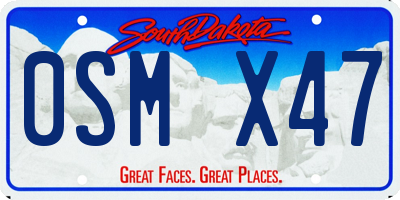 SD license plate 0SMX47