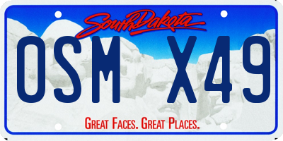 SD license plate 0SMX49