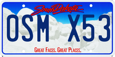 SD license plate 0SMX53