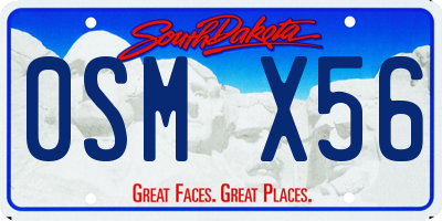 SD license plate 0SMX56