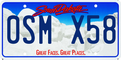 SD license plate 0SMX58