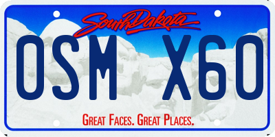 SD license plate 0SMX60
