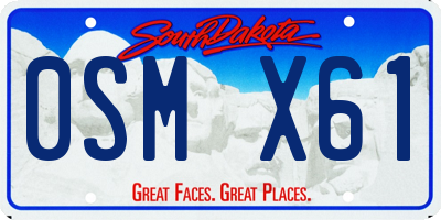 SD license plate 0SMX61