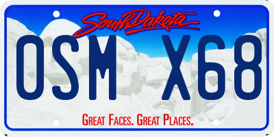 SD license plate 0SMX68