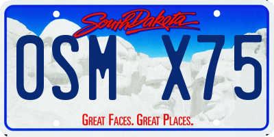 SD license plate 0SMX75