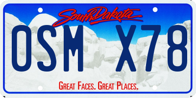 SD license plate 0SMX78