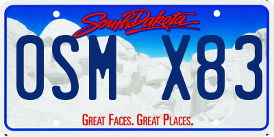 SD license plate 0SMX83