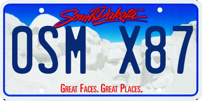 SD license plate 0SMX87