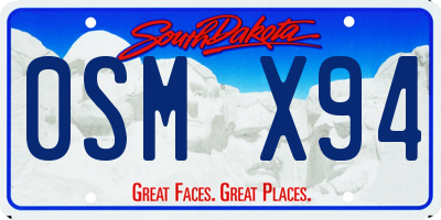 SD license plate 0SMX94