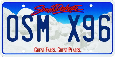 SD license plate 0SMX96