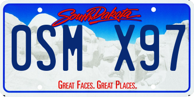 SD license plate 0SMX97