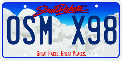 SD license plate 0SMX98