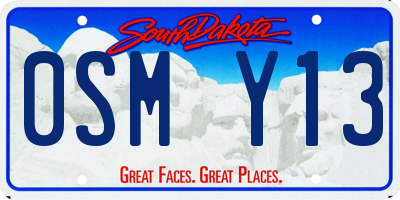 SD license plate 0SMY13