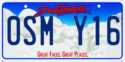 SD license plate 0SMY16
