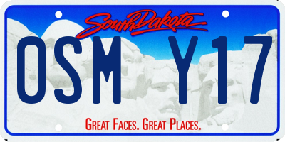 SD license plate 0SMY17