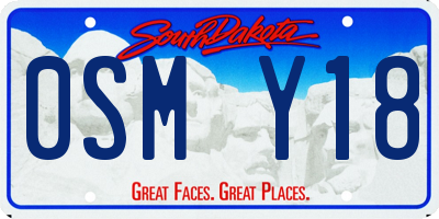 SD license plate 0SMY18