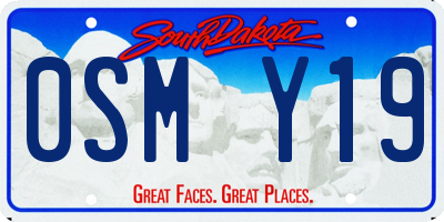 SD license plate 0SMY19