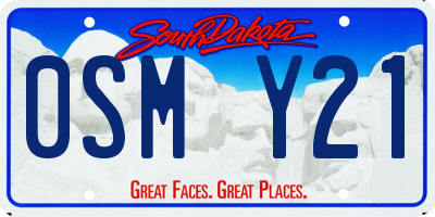 SD license plate 0SMY21